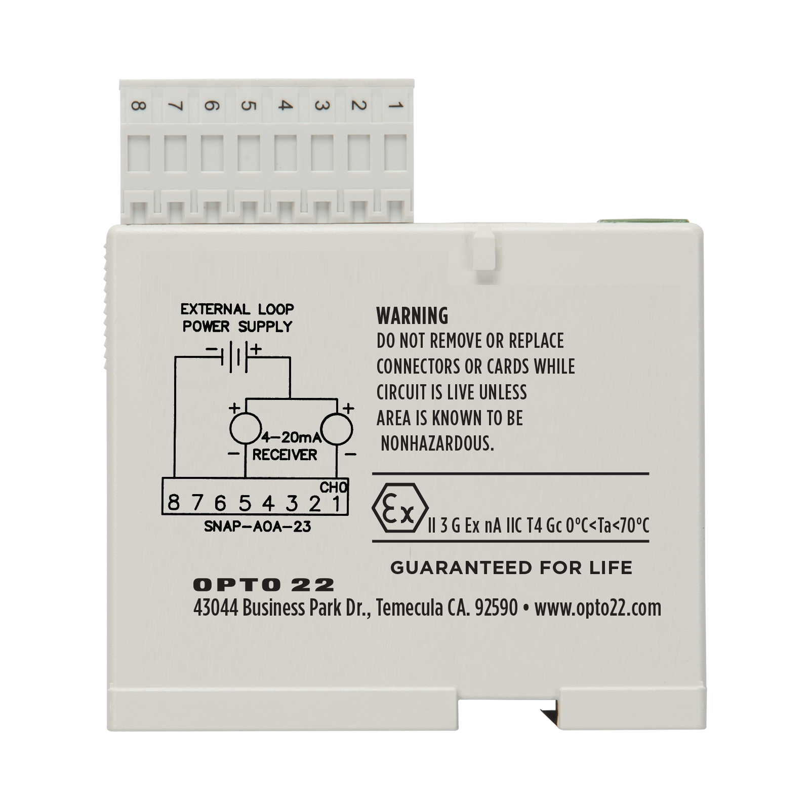 Opto22 - SNAP-PS5-24DC - SNAP Power Supply, 24 VDC input, 5 VDC output