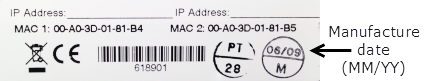 SNAP PAC manufacture date