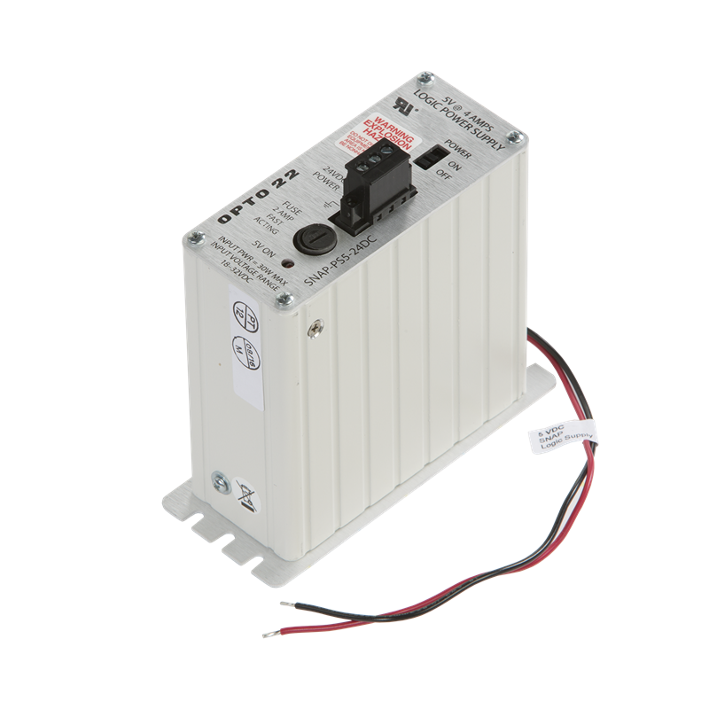 Opto22 - SNAP-PS5-24DC - SNAP Power Supply, 24 VDC input, 5 VDC output